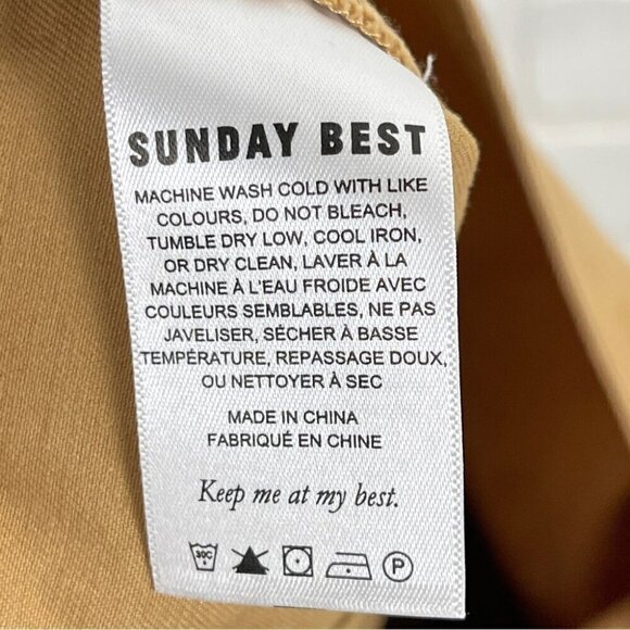 Aritzia Sunday Best Whitney Ruffled Mini Skirt Cotton Size tan 2 twill casual - Picture 7 of 9